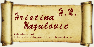 Hristina Mazulović vizit kartica